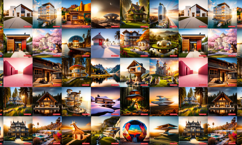 Collage of AI Rendered Homes